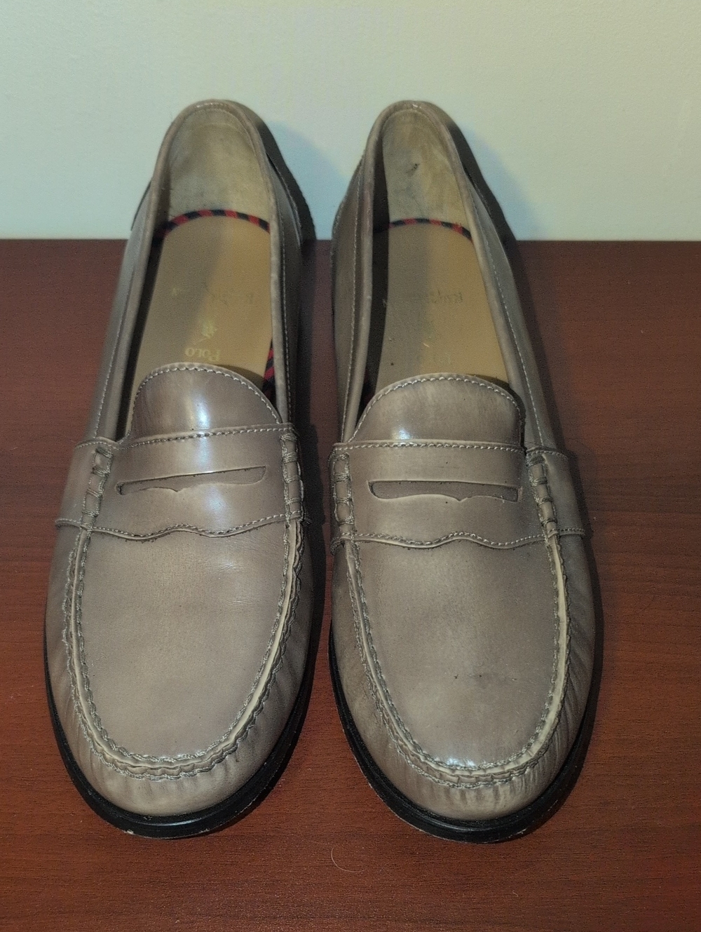 Polo by Ralph Lauren Women's Taupe Leather Penny Loafers